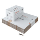 Carton de stockage robuste mesurant 58 x 40 x 30 cm, idéal pour emballer et organiser divers articles lors de déménagements ou de rangement.