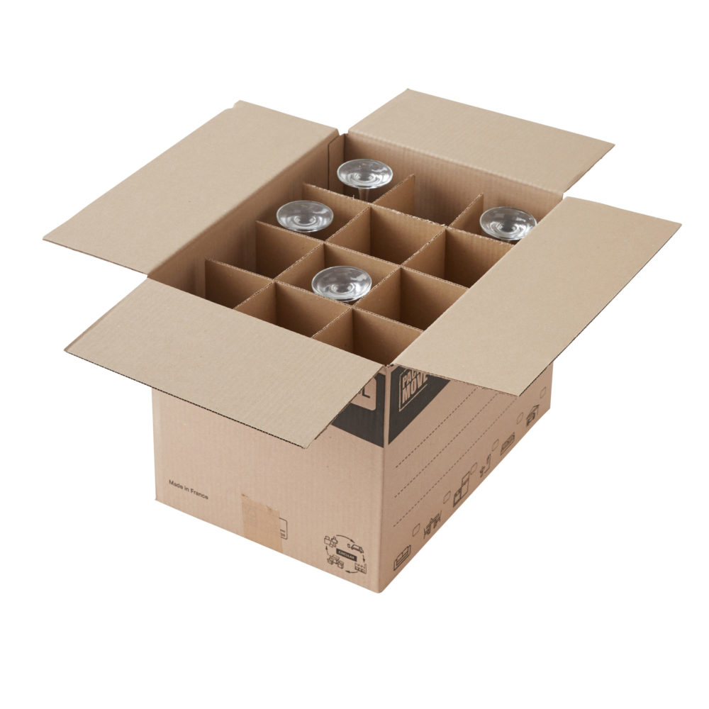 Croisillons de séparation en carton pour verres - Carton de déménagement.